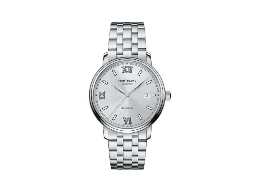 Montblanc Tradition Automatic Watch, Silver, 40 mm, Steel bracelet, 127770