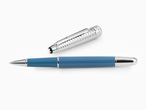 Montblanc Meisterstück Glacier Doué Rollerball pen, Platinum trim, Blue, 129404