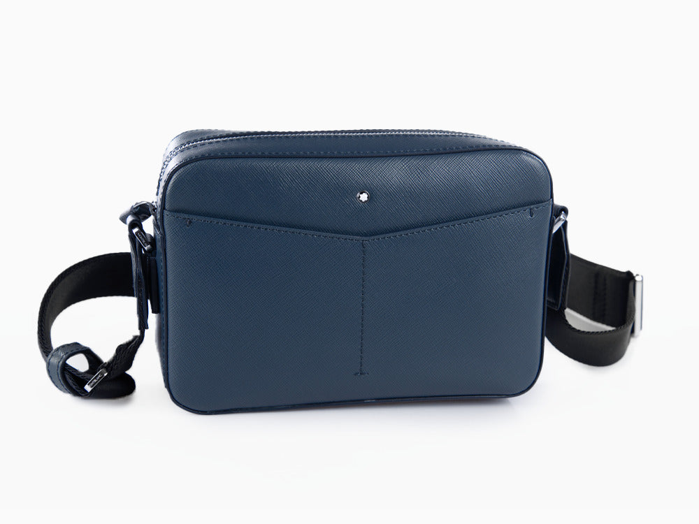 Montblanc Sartorial Zip Top Bag, Leather, Blue, Zip, 130102