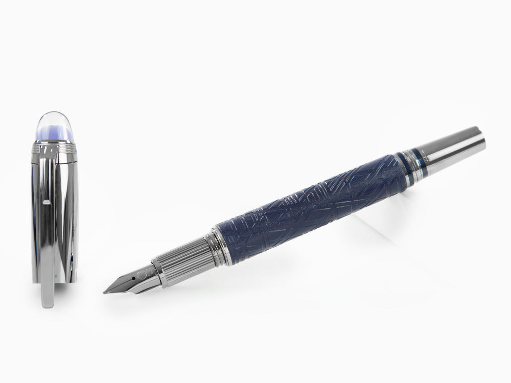 Montblanc StarWalker SpaceBlue Doué Fountain Pen, Ruthenium trim, 130215