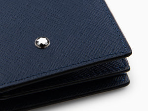 Montblanc Sartorial Credit card holder, Leather, Blue, 4 Cards, 131723