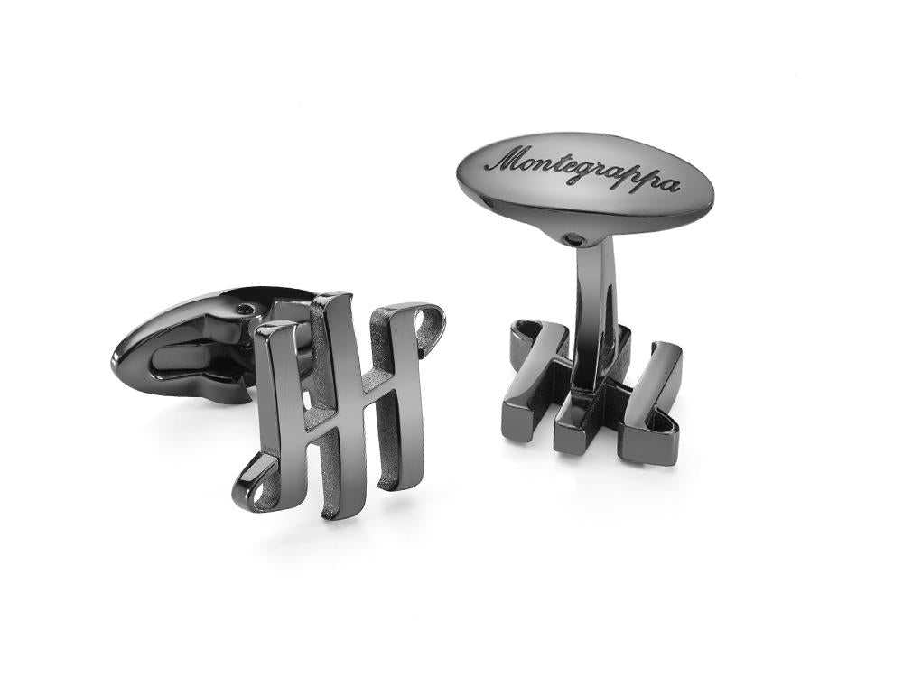 Montegrappa Ambigram Cufflinks, Stainless steel, IP Gun Metal, IDA2CLL0