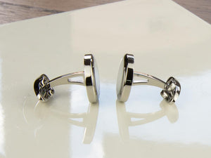 Montegrappa Classico Cufflinks, Stainless steel, White mother of pearl, IDCCCLSW