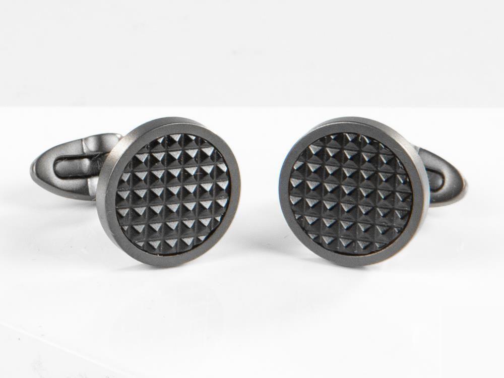 Montegrappa Clou Cufflinks, Stainless steel, IP Gun Metal & IP Black, IDCPCLLB