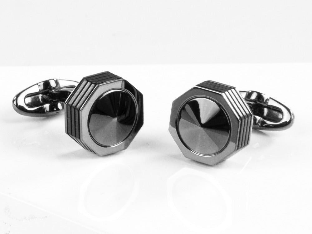 Montegrappa Nero Uno Cufflinks, Gun metal PVD, Metal, IDNLCLI1