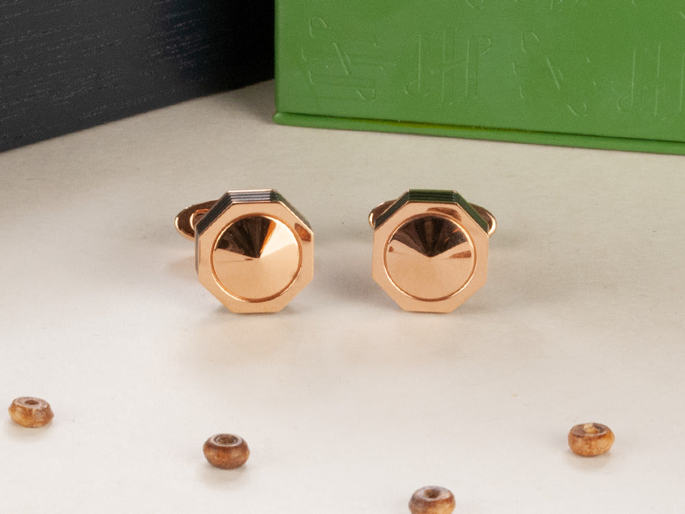 Montegrappa Nero Uno Cufflinks, Rose Gold PVD, Metal, IDNRCLI1