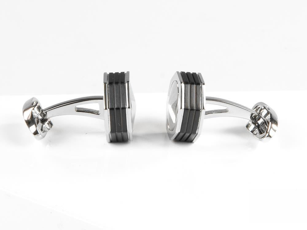 Montegrappa Nero Uno Cufflinks, Stainless steel, Metal, IDNUCLI1