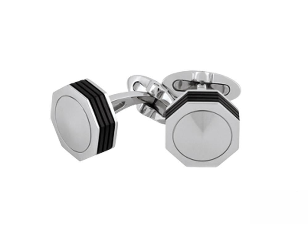 Montegrappa Nero Uno Cufflinks, Stainless steel, Metal, IDNUCLI1
