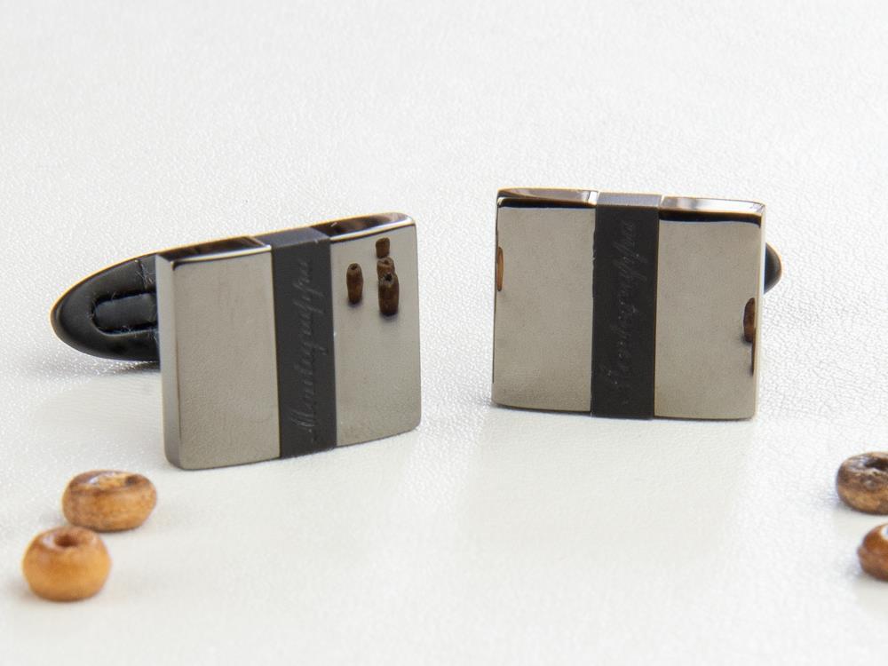 Montegrappa Quadro Cufflinks, Stainless steel. IP Gun Metal, IDQUCLSL