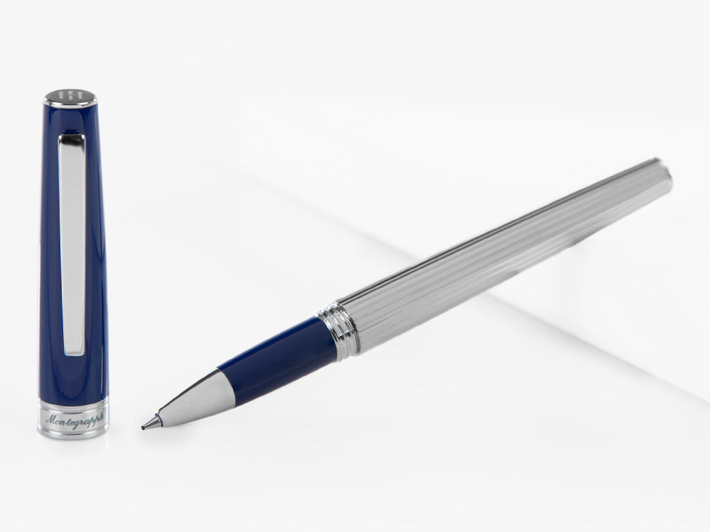 Montegrappa Armonia Duetto Rollerball pen, Steel, Blue, ISA1MRAB