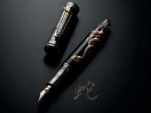 Montegrappa Kitcho Snake Fountain Pen, Silver, Limited Edition, ISKIN-06