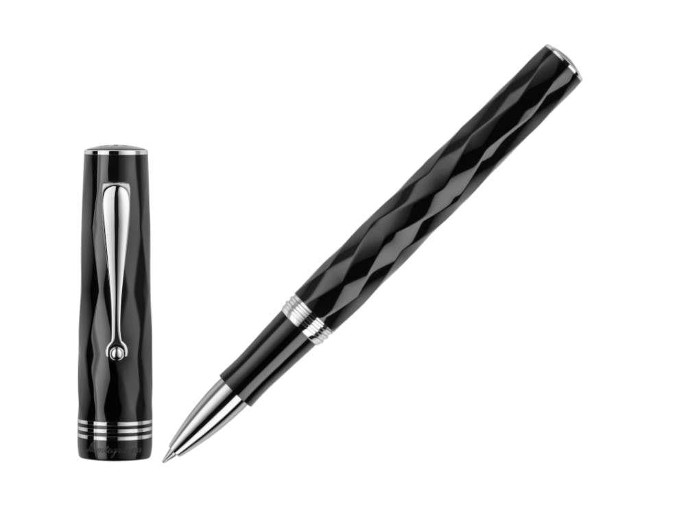 Montegrappa Brenta Rollerball pen, Resin, Stainless Steel, Black, ISRBTRIC