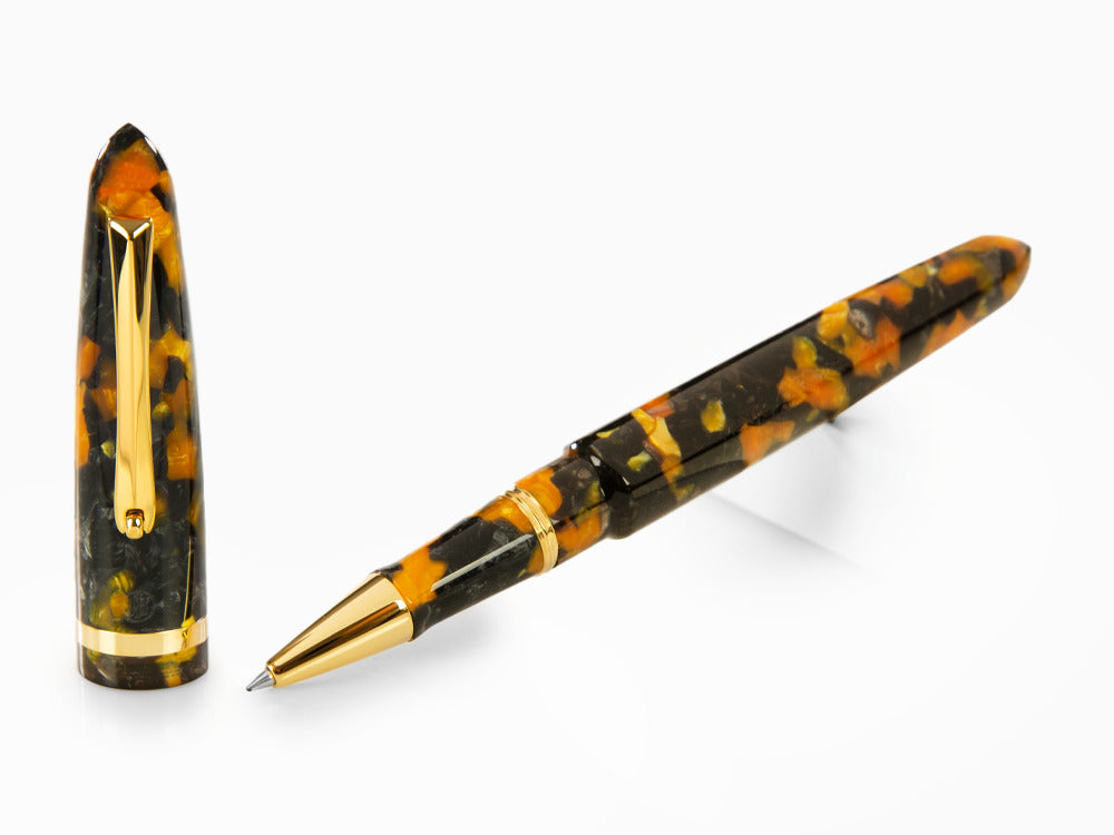 Montegrappa Venetia Havana Amber Rollerball pen, Gold plated, ISVENRAO