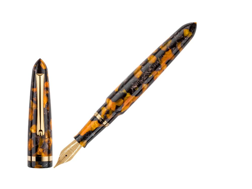 Montegrappa Venetia Havana Amber Fountain Pen, Amber, 14k Gold, ISVEN_4O