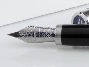 Montegrappa Zero Fountain Pen, Black Resin, Palladium IP, ISZEI-IP