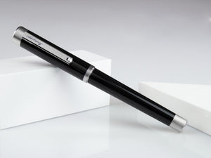 Montegrappa Zero Fountain Pen, Black Resin, Palladium IP, ISZEI-IP