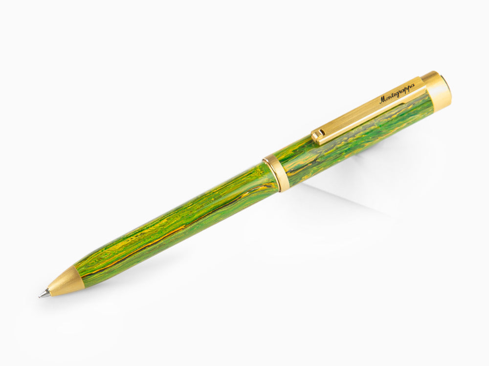 Montegrappa Zero Zodiac Gemini Ballpoint pen, Green, Gold plated, ISZEZBIY-G7