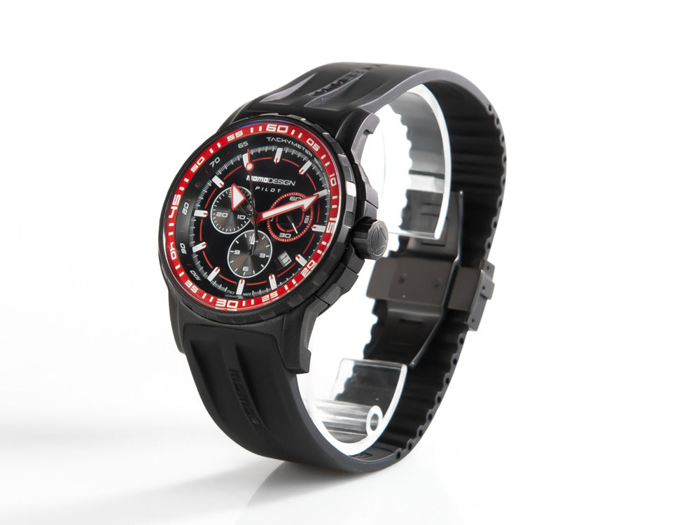 Momo Design Pilot Pro Crono Quarzo watch, PVD, Cronograph, 46mm, MD2164BK-41