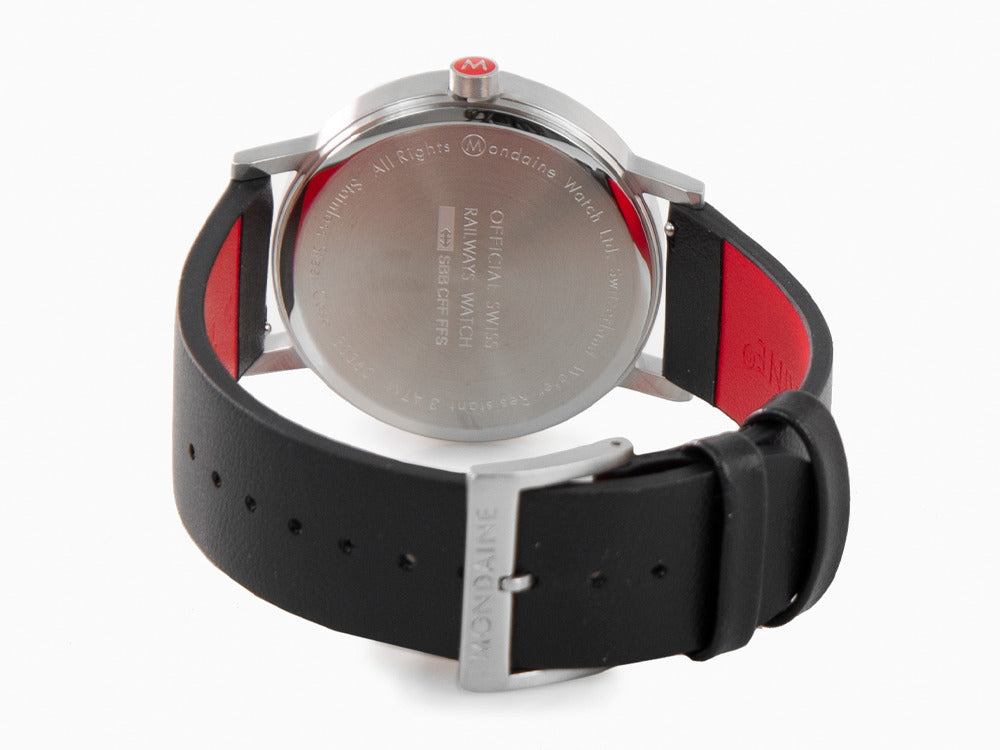 Mondaine Classic Quartz Watch, White, 40 mm, Leather strap, A660.30360.16SBB