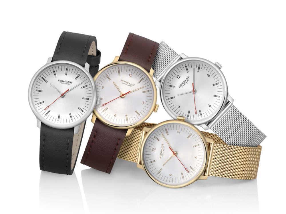 Mondaine Doppio Quartz Watch, White, 33 mm, MLE.33110.LBV