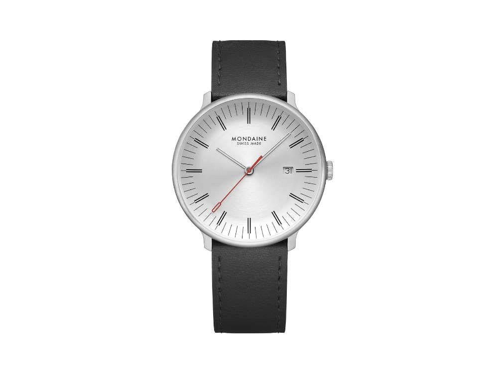 Mondaine Doppio Quartz Watch, White, 41 mm, MLE.41210.LBV