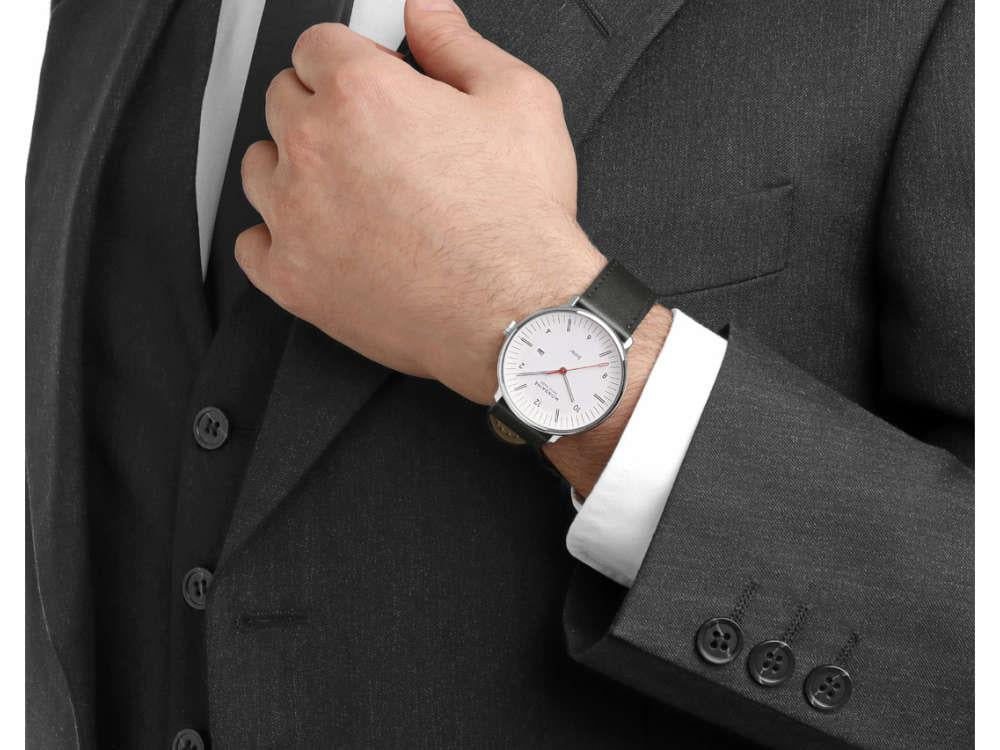 Mondaine Doppio Quartz Solar Watch, White, 41 mm, MLE.41910.LBV