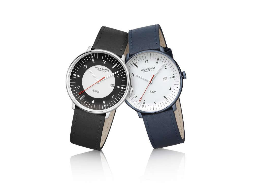 Mondaine Doppio Quartz Solar Watch, White, 41 mm, MLE.41910.LDV