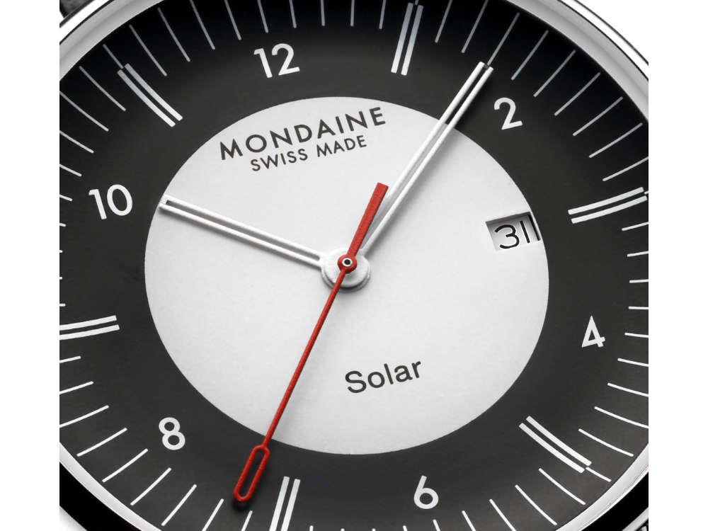 Mondaine Doppio Quartz Solar Watch, White, 41 mm, MLE.41920.LBV