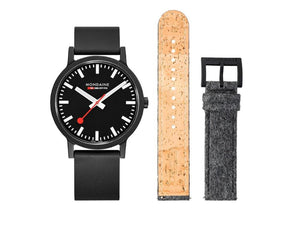 Set Mondaine Essence Quartz Watch, Ecological, Black, 41 mm, MS1.41120.RB.SET