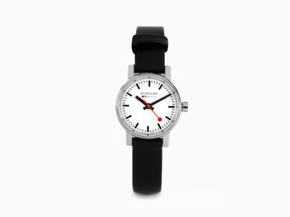 Mondaine SBB Evo2 Petite Quartz Watch, White, 26mm, Leather strap, MSE.26110.LB