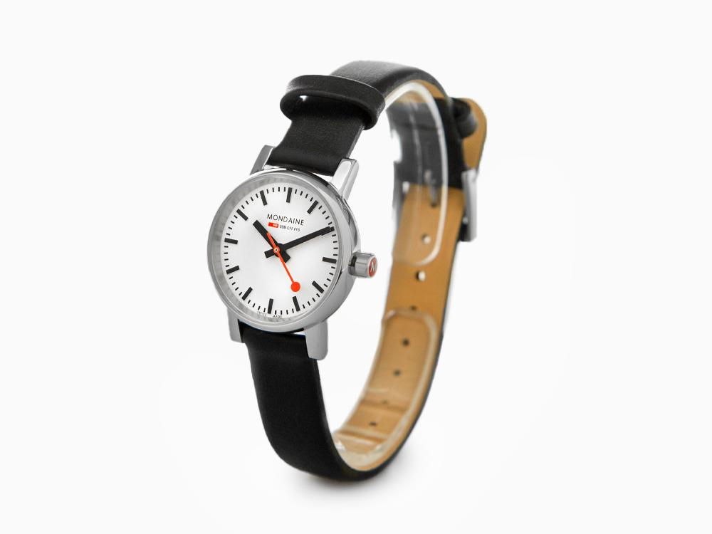 Mondaine SBB Evo2 Petite Quartz Watch, White, 26mm, Leather strap, MSE.26110.LB