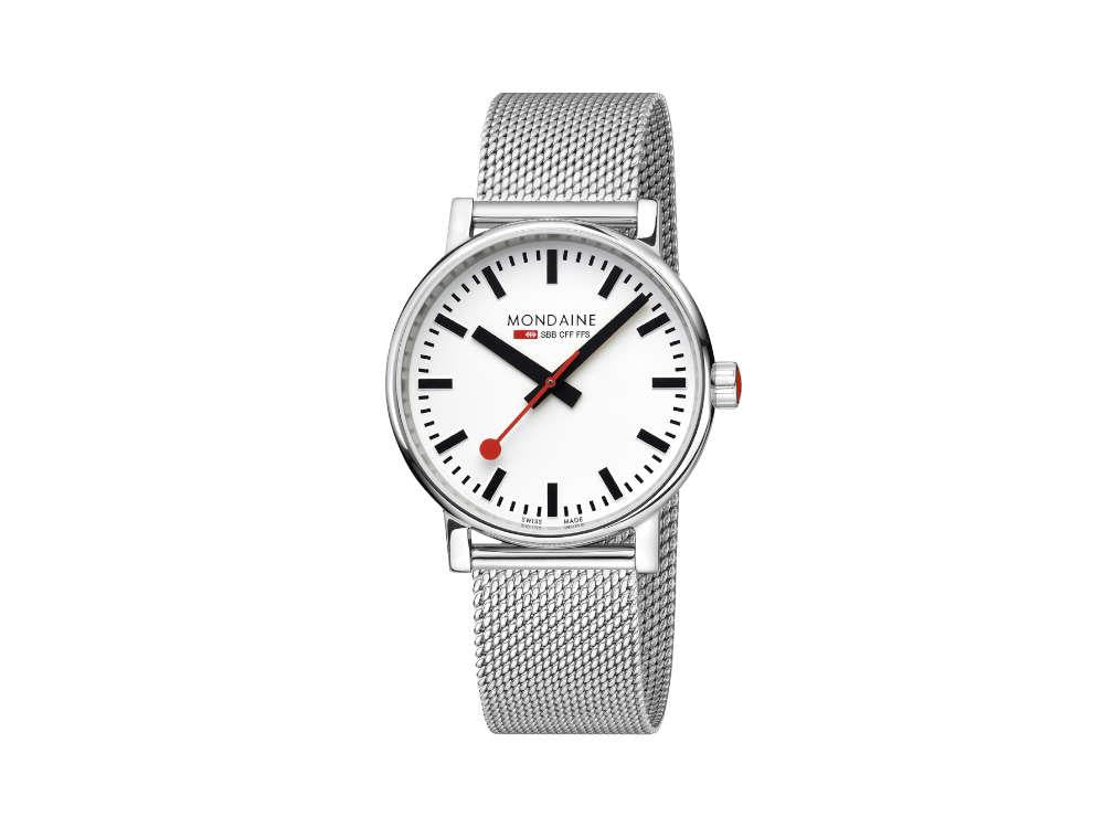 Mondaine SBB Evo2 Quartz Watch, White, 40 mm, MSE.40110.SM