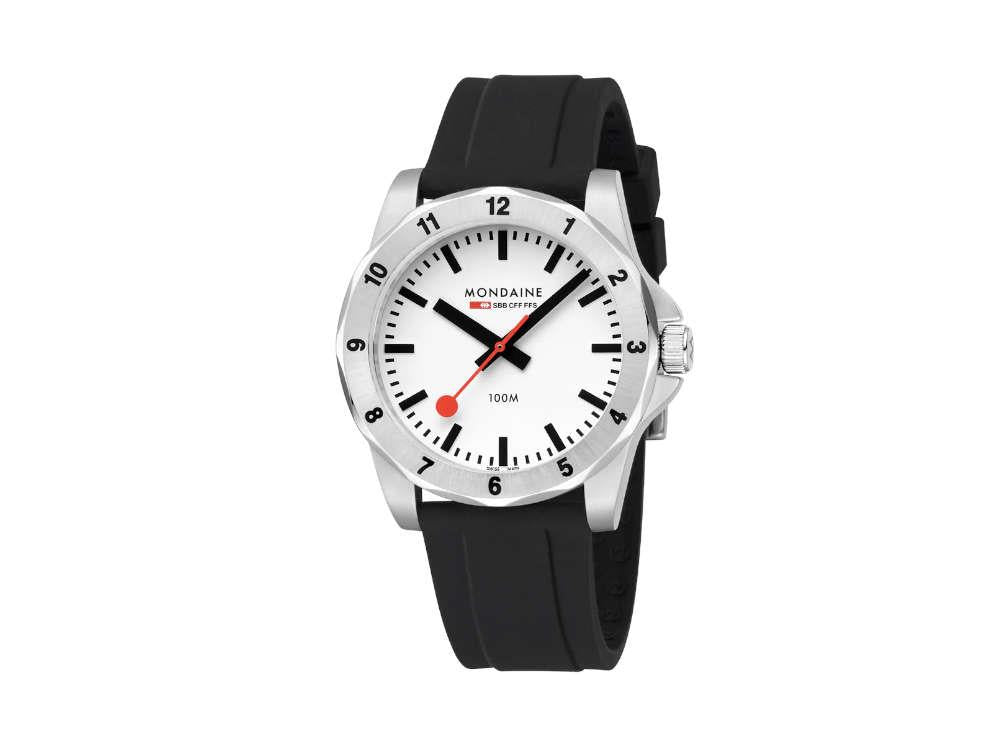 Mondaine Numeri Quartz Watch, White, 42 mm, MSN.4211B.RB