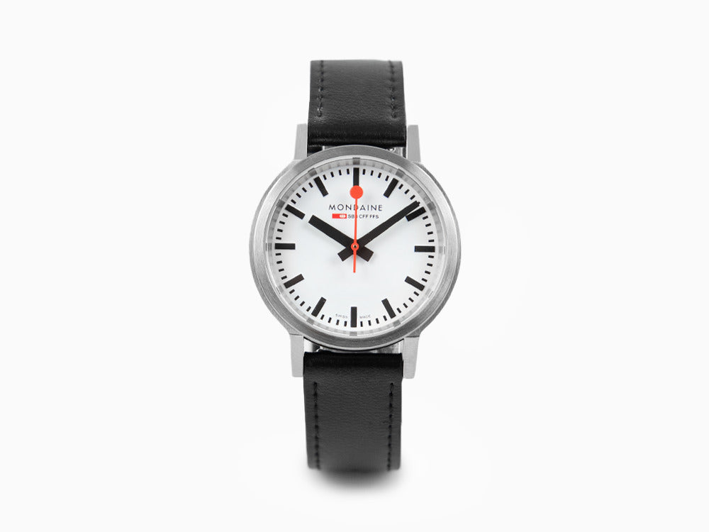 Mondaine SBB Stop2go Quartz Watch, White, 34 mm, 3 atm, MST.3401B.LBV.SET