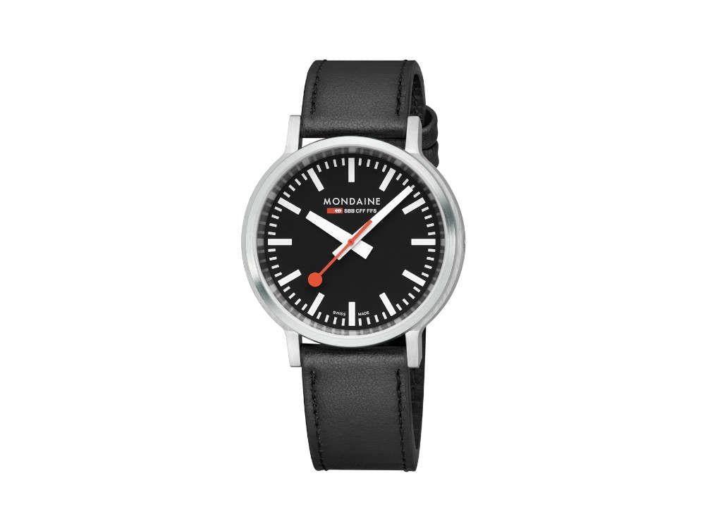 Mondaine SBB Stop2go Quartz Watch, Black, 41 mm, 3 atm, MST.41020.LBV.2SE