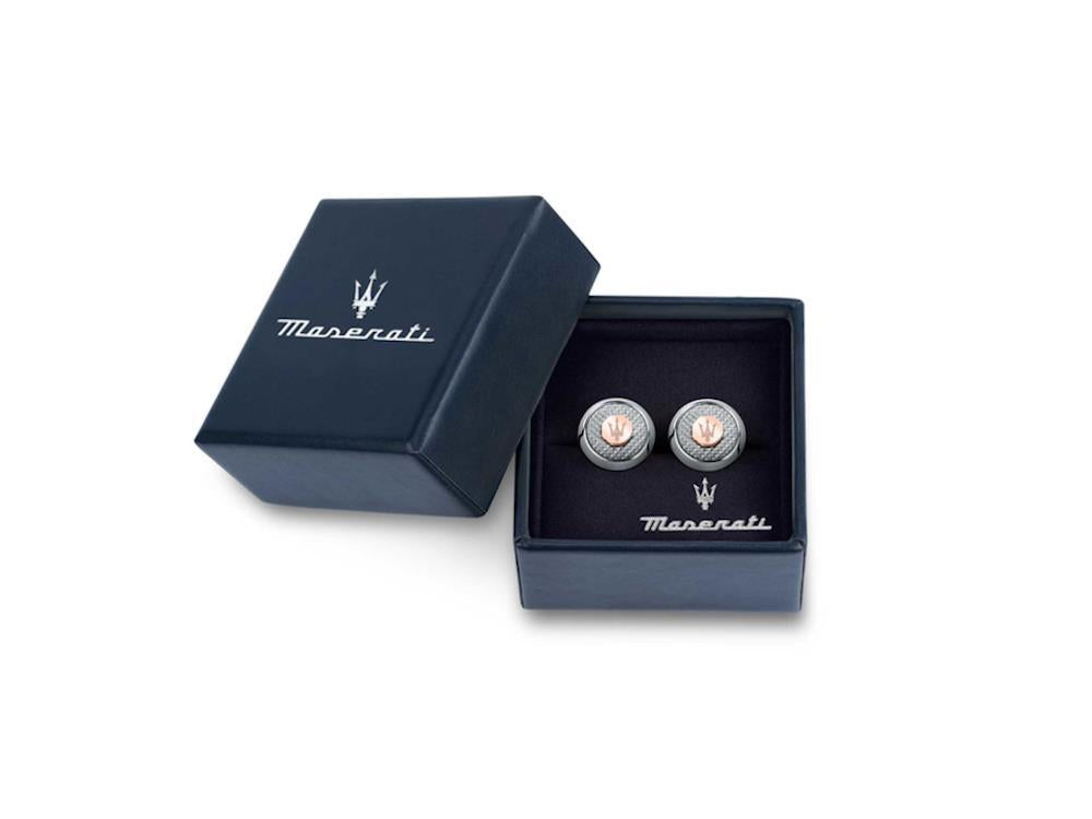 Maserati Gioielli Cufflinks, Steel, Silver, Polished, JM223ATK20