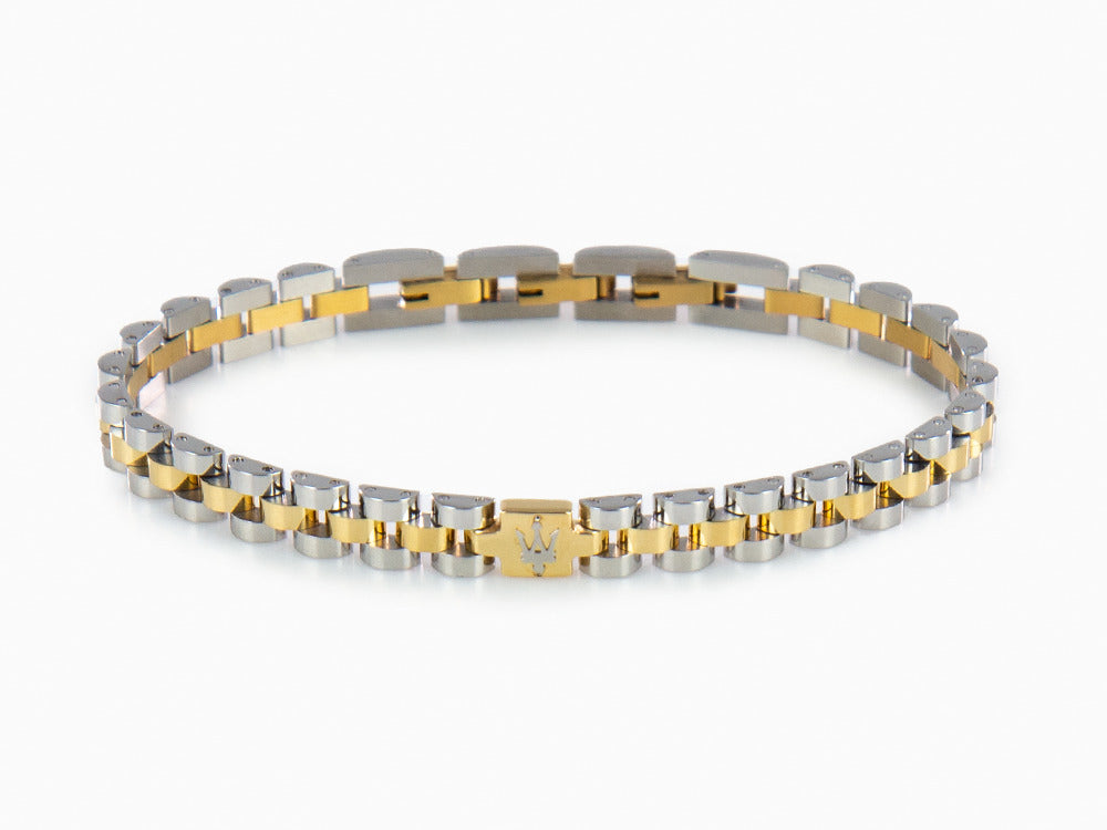 Maserati Gioielli Bracelet, Steel, Silver and Gold, Gold plated, JM320AST09