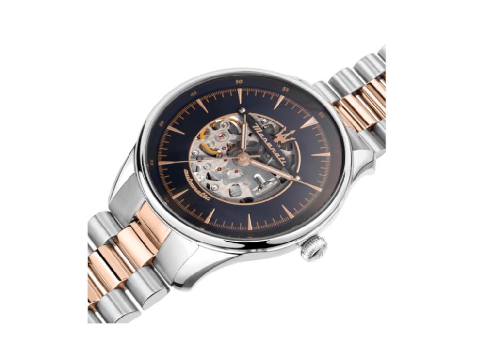 Maserati Tradizione Automatic Watch, PVD Rose Gold, Blue, 45 mm, R8823146001