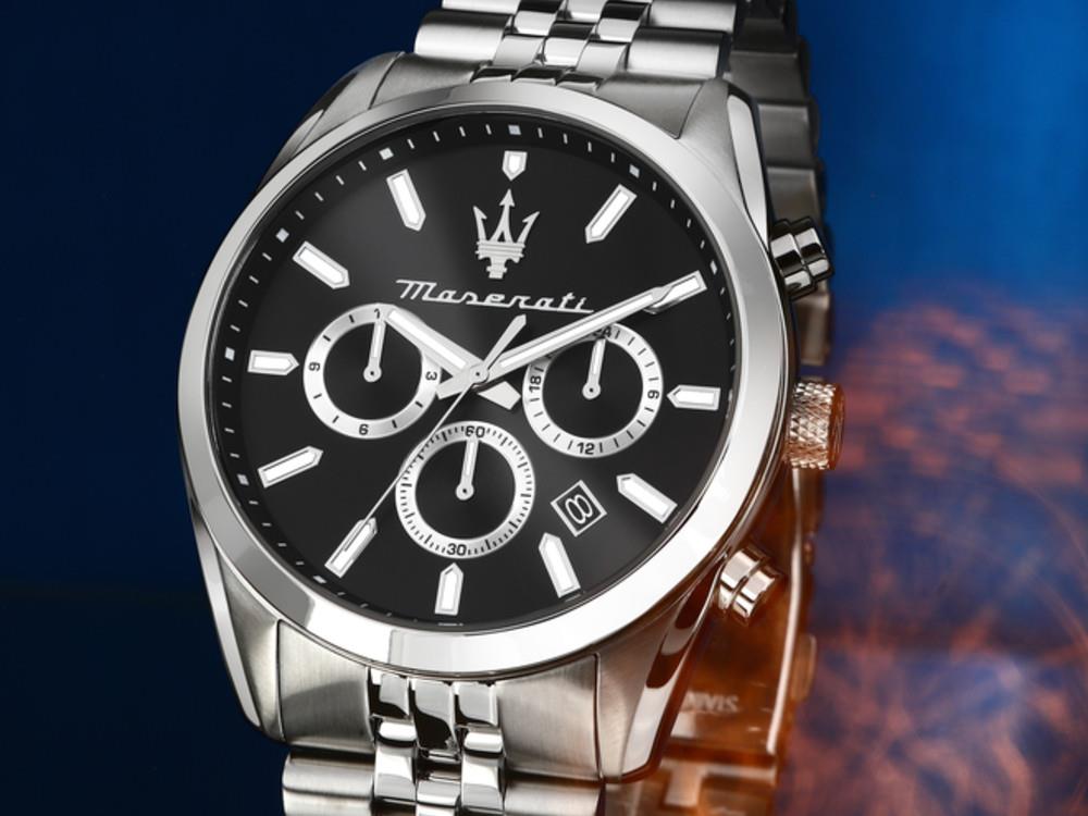 Maserati Attrazione Quartz Watch, Black, 43 mm, Mineral crystal, R8853151022