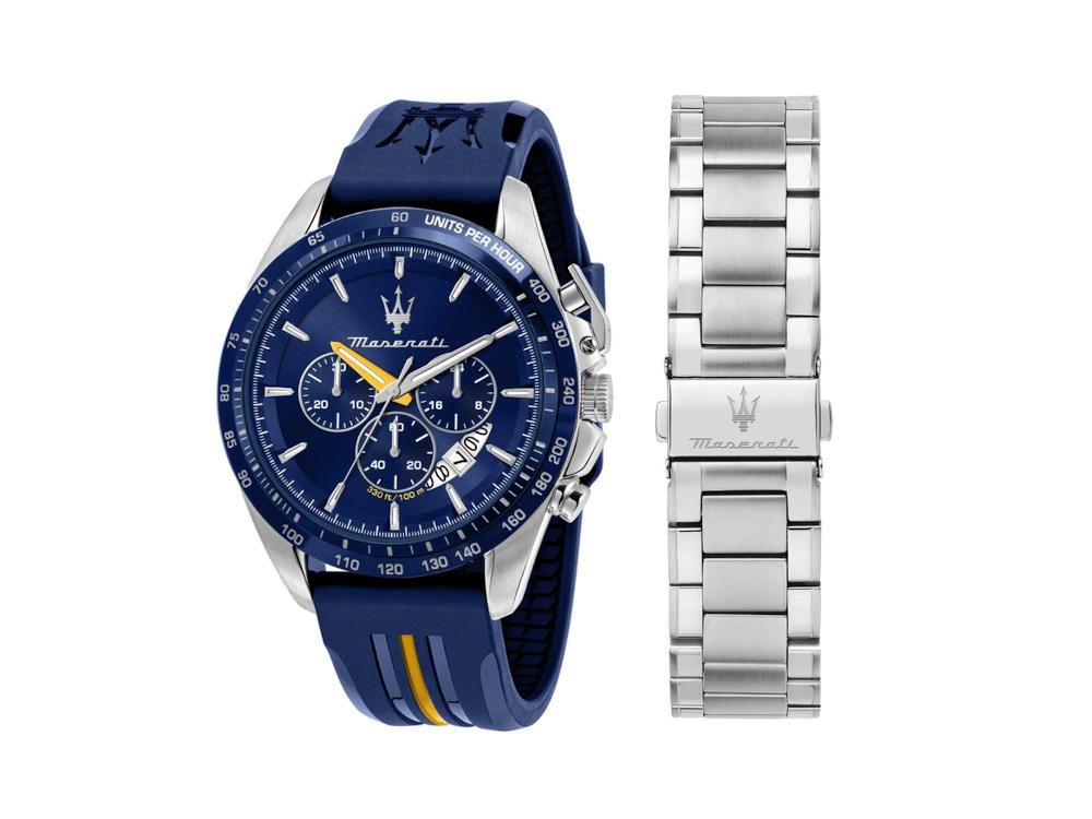 Maserati Modena Edition Quartz Watch, Blue, 45 mm, Mineral crystal R8871612039