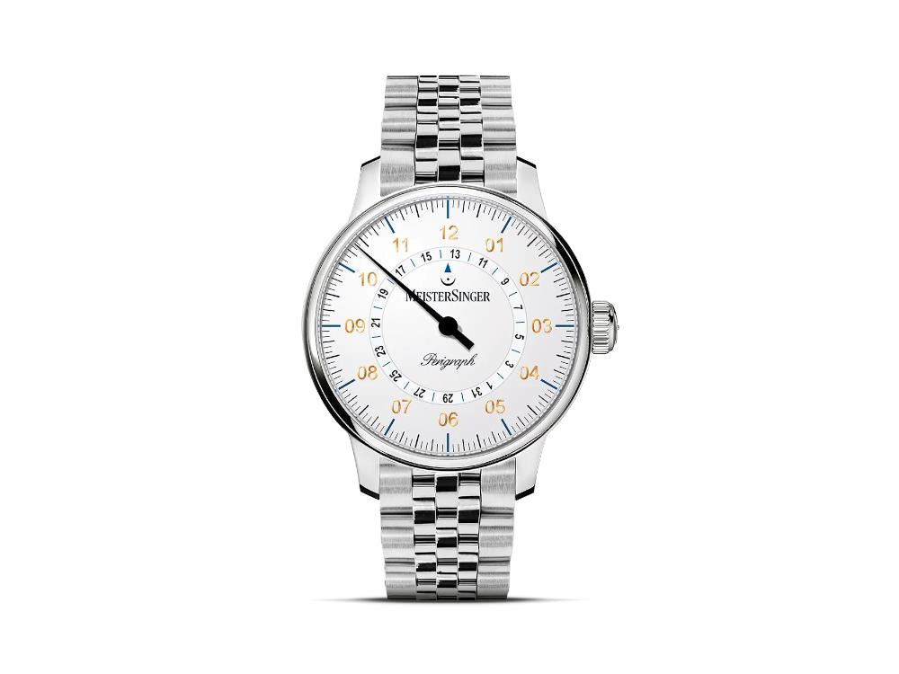 Meistersinger Perigraph Automatic Watch, SW 200, 43 mm, White, AM1001G-MGB20