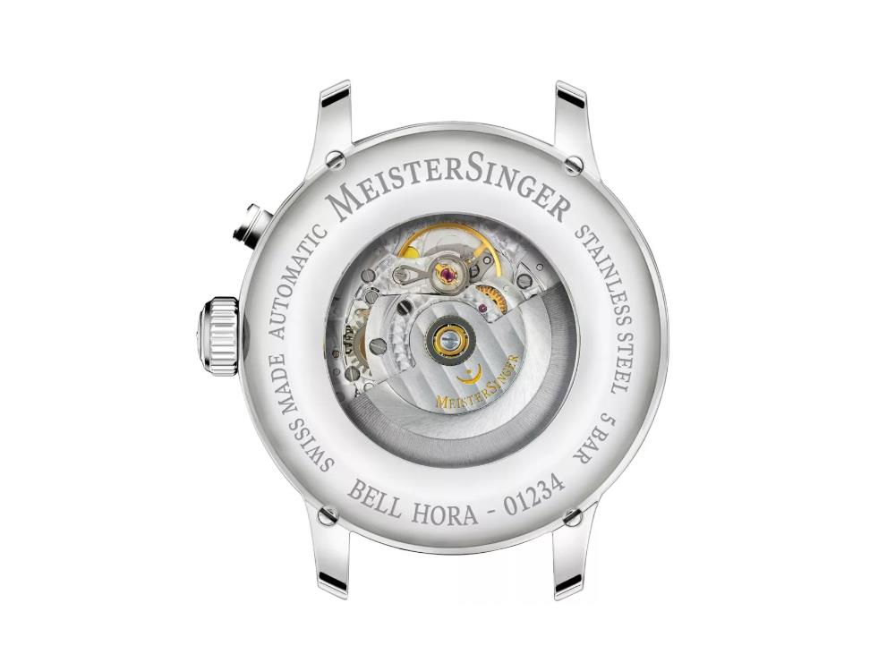 Meistersinger Bell Hora Automatic Watch, SW 200, Blue, 43 mm, BHO918G-SVSL03