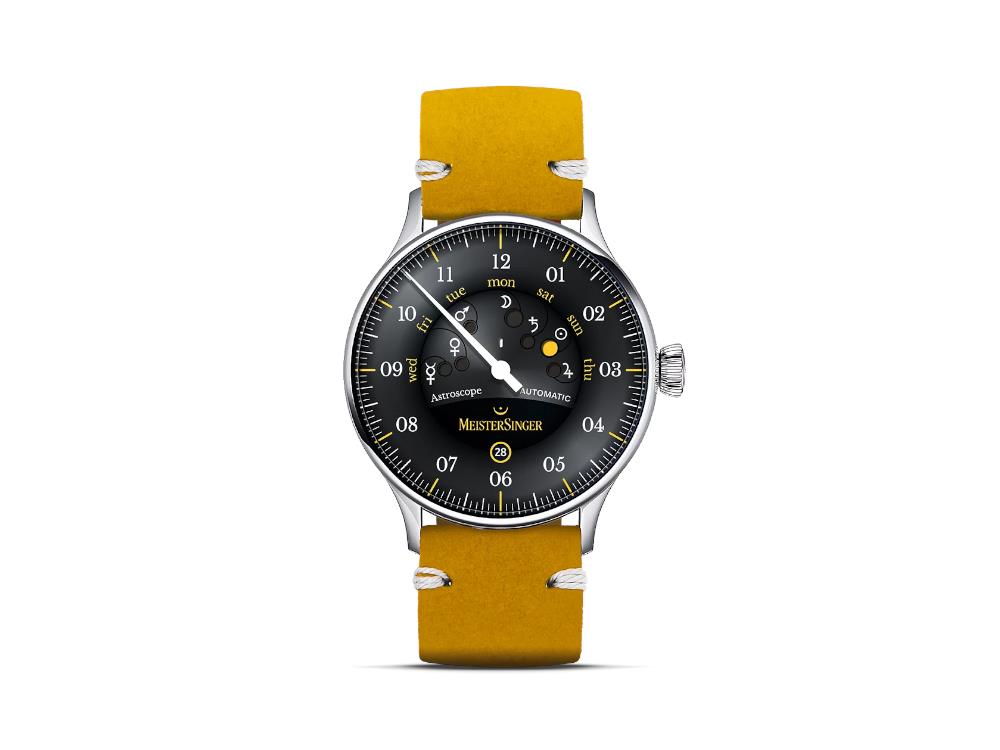 Meistersinger Astroscope Automatic Watch, 40 mm, Yellow, LE, S-AS902Y