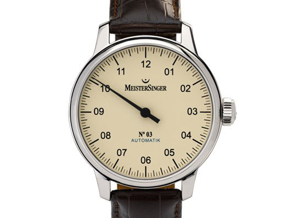 Meistersinger N3 Automatic Watch, ETA 2824-2, 43mm. Leather strap, AM903-SG02