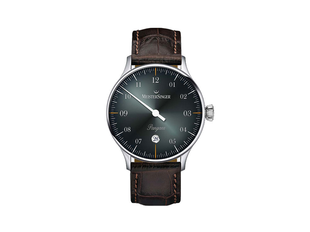 Meistersinger Pangaea Date Automatic Watch, 40mm, Black, Leather, PMD907D