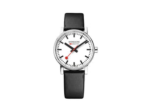 Mondaine SBB Evo2 Quartz Watch, White, 35 mm, Leather strap, MSE.35110.LB