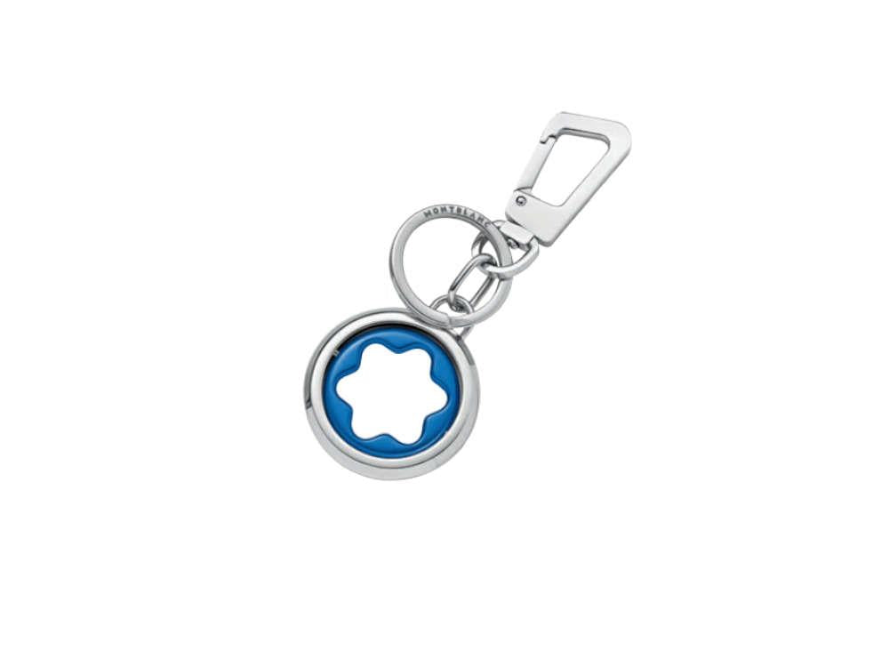 Montblanc Meisterstück Spinning Emblem Key ring, Stainless steel, Blue, 128743