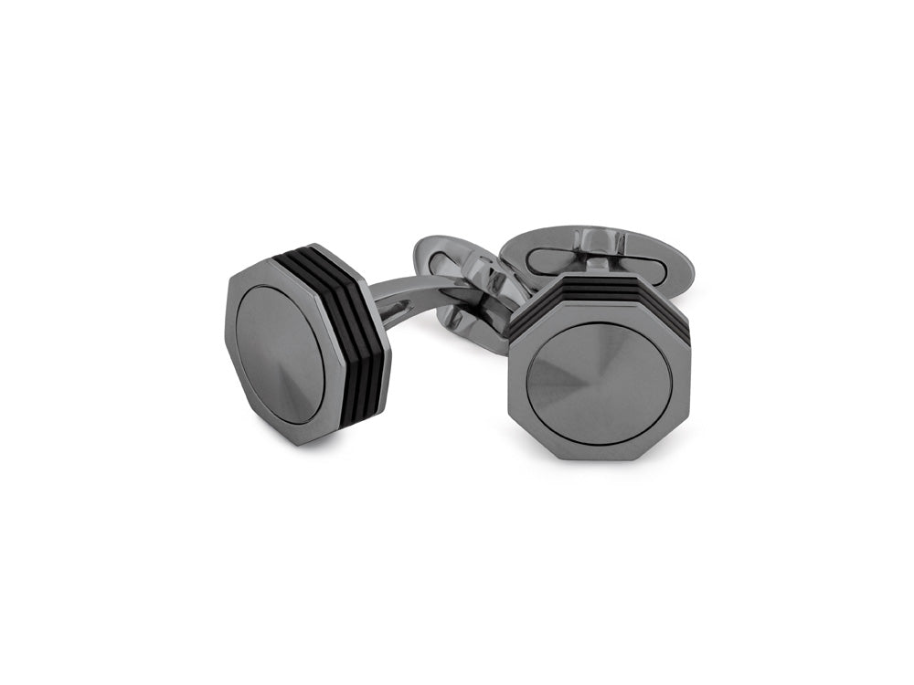 Montegrappa Nero Uno Cufflinks, Gun metal PVD, Metal, IDNLCLI1