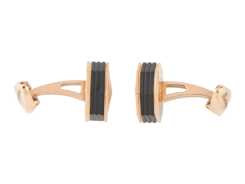 Montegrappa Nero Uno Cufflinks, Rose Gold PVD, Metal, IDNRCLI1