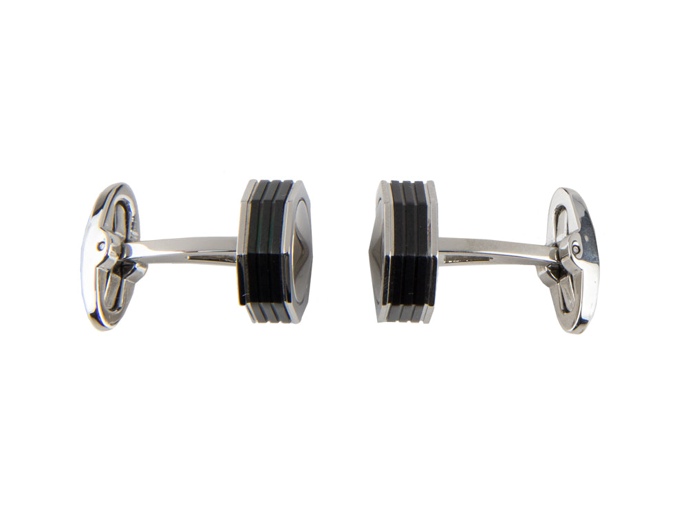 Montegrappa Nero Uno Cufflinks, Stainless steel, Metal, IDNUCLI1